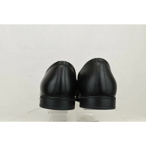 PRADA 2DC127 BLACK SAFFIANO LEATHER LETTERING LOGO PENNY LOAFERS 12 US 13 - Picture 8 of 12